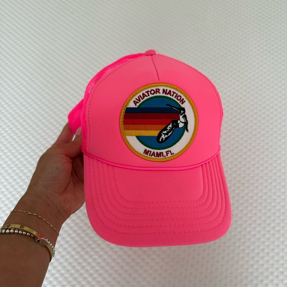 Aviator Nation Pink Embroidered Hat